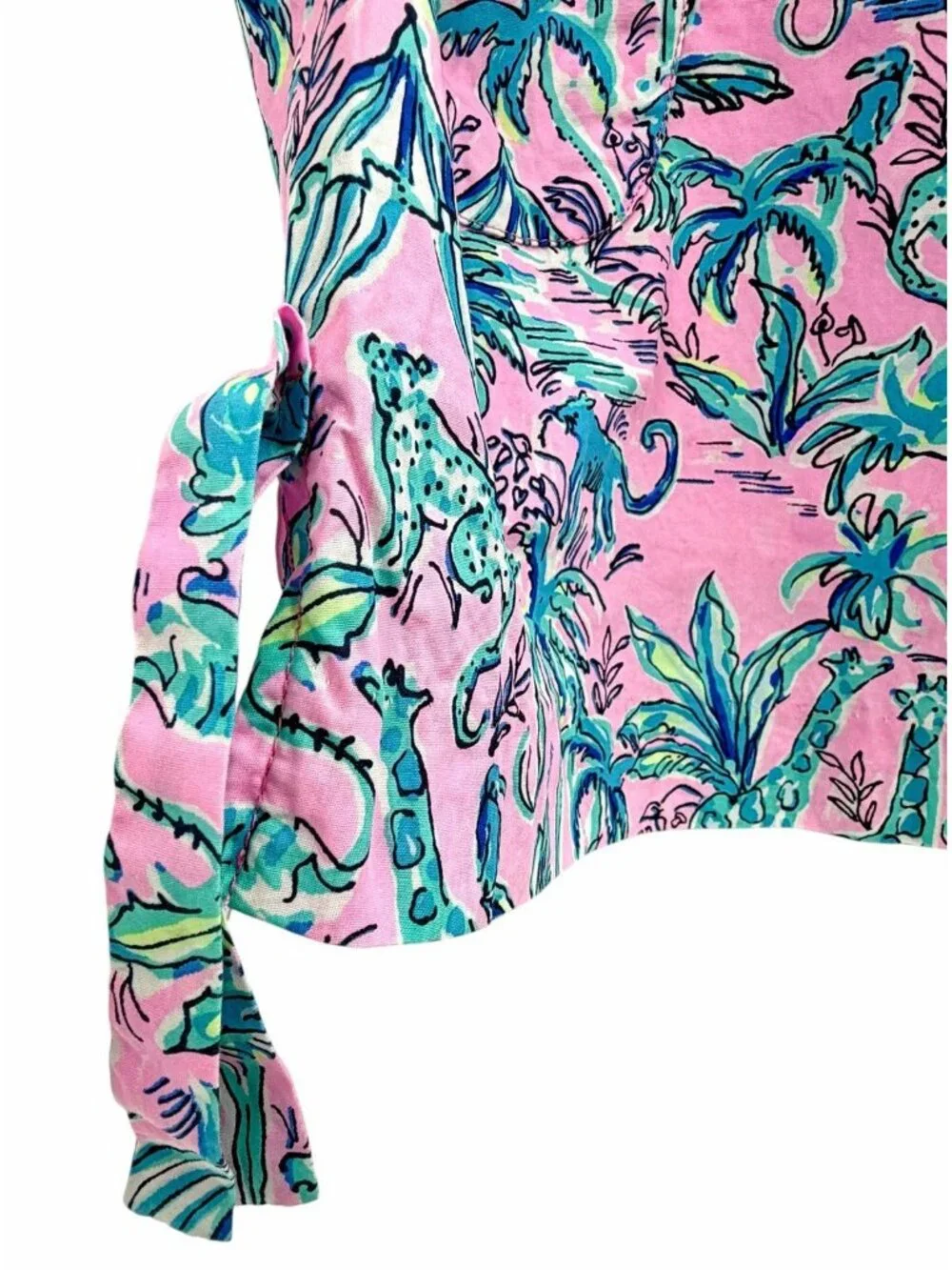 LILLY PULITZER Girl's Pink Jungle Animals Sleeveless Classic Shift Dress 8
